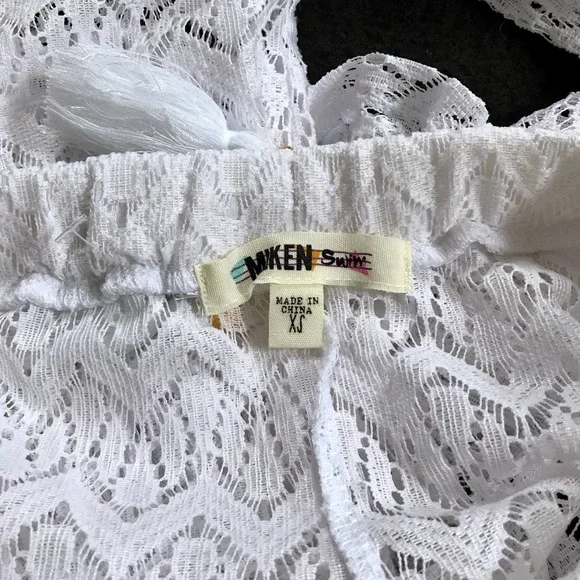 ❌SOLD❌ Miken Swim NWOT Sheer Crochet Swim Coverup Flare Pant Women XS - Picture 9 of 12
